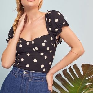 WHITE reformation jewel top size 6